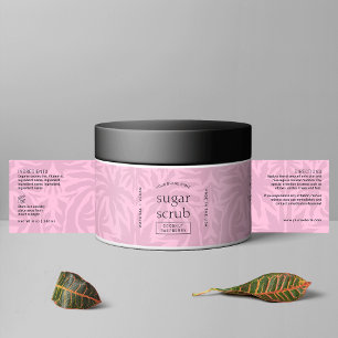 Trendig Rosa Modern Chic Sugar Body SCrub Burk eti Vattenflaska Etikett