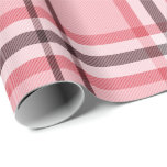 Trendig rosa och grå rutig mode mönster fest presentpapper<br><div class="desc">Anpassat presentpapper</div>