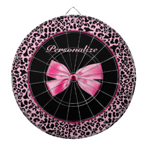 Trendig Rosa och svart Leopard-Shock rosa Darttavla
