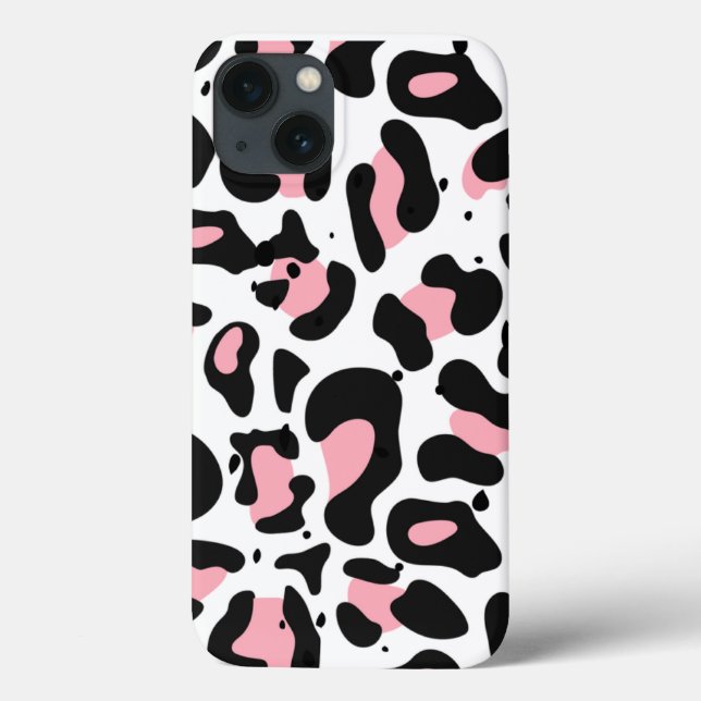Trendig Rosa och svart leopard Skriv ut (Baksida)