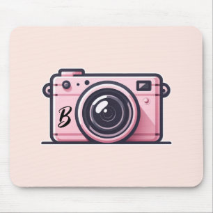 Trendig rosa ögonblicksbild fotograferingskamera f musmatta