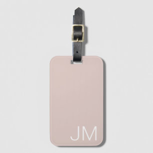 Trendig Rosa Oversifierad monogrammad Initialer Bagagebricka