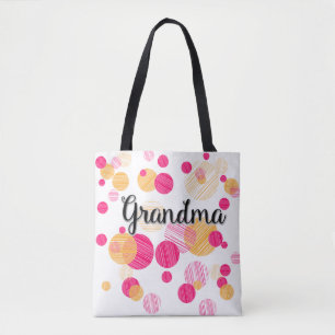 Trendig Rosa Polka-Dot Grandma Mönster Tygkasse
