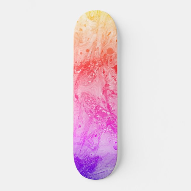 Trendig Rosa Red Blue Lila Gult Modern Mini Skateboard Bräda 18,5 Cm (Framsida)