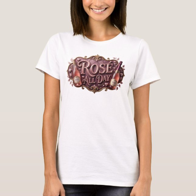 Trendig Rosa ROS ALL DEL Dag Anpassad T-Shirt (Framsida)