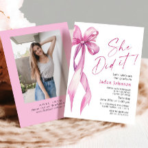 Trendig Rosa ros Bow Ribbon PHOTO Studentfest