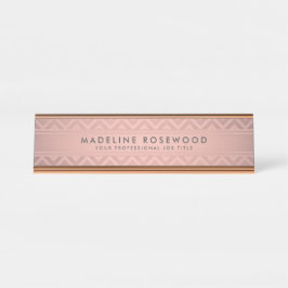 Trendig Rosa ros Guld Chevron Modern Monogramme