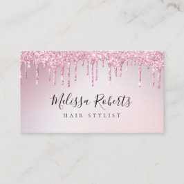 trendig rosa ros guld gitter hårstilist visitkort