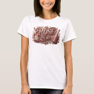 Trendig Rosa ROS TID Slogan T-shirt