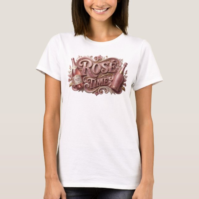 Trendig Rosa ROS TID Slogan T-shirt (Framsida)