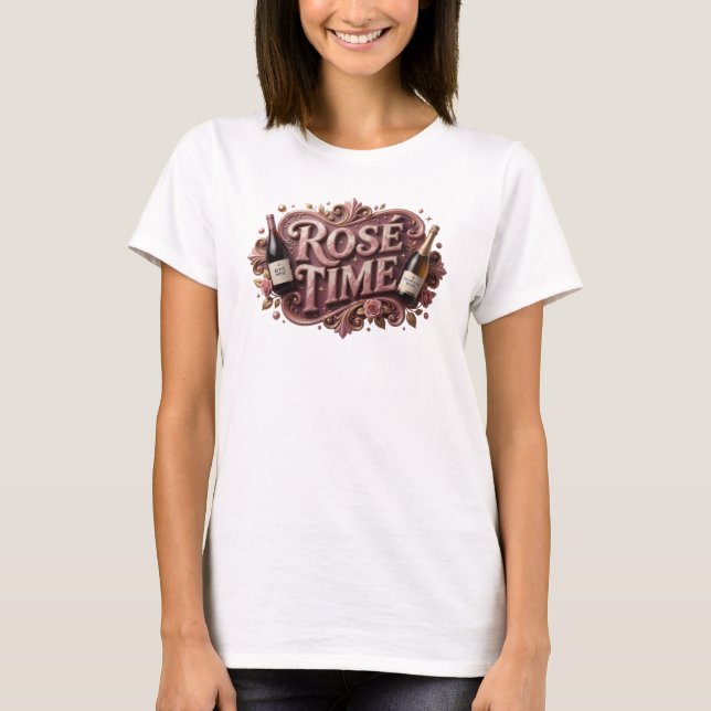 Trendig rosa ROS TIME Citat T-shirt (Framsida)