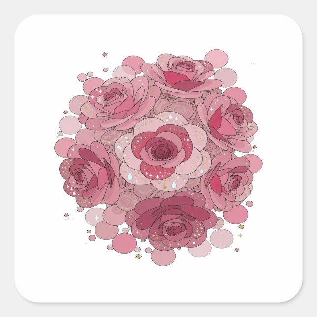 Trendig Rosa ROSBUBBLAR Etikett Design (Framsida)