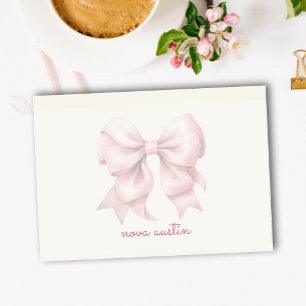 Trendig rosa rosett personlig med namnmonogram post-it block