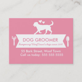 Trendig Rosa Silhouette Hund Groomer Möte Tidsbeställning Kort