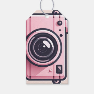 Trendig Rosa Snapshot Skjutkamera Fotografi Presentetikett