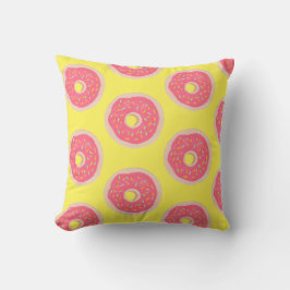 Trendig Rosa Sprinkles Donuts Mönster Roligt Kudde