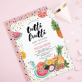 Trendig | ROSA | Tropical Tutti Frutti Baby Shower Inbjudningar