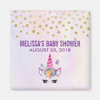 Trendig Rosa Unicorn Confetti & Flowers Baby Showe