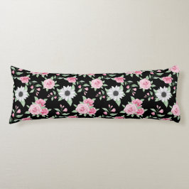 Trendig Rosa Vit Blommig Kroppskudde