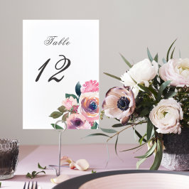 Trendig  Rosa Watercolor Bord Tält-tecken Bordsnummer