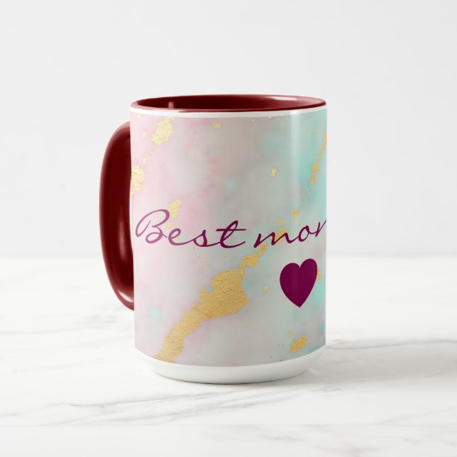 Trendig rosabränd mjuk mint guld lyx kollektion mugg (Framsida vänster)