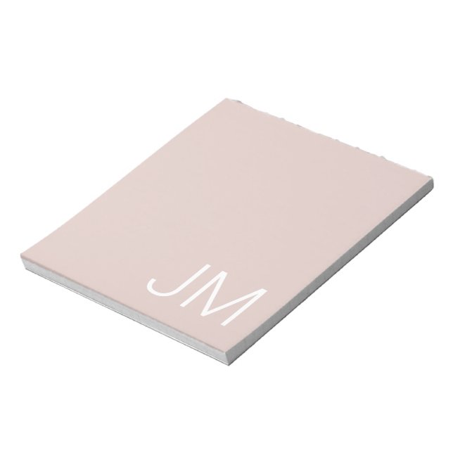 Trendig rosabränd överstor monograminitial anteckningsblock (Roterad)
