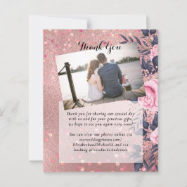 Trendig ROSEGOLD Bröllop Metallic Rosa Navy Glitte