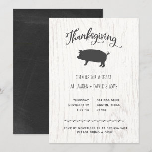 Trendig, rosenfärgad Thanksgiving Inbjudningar