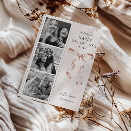 Trendig rosett 3 Foto Galentines dag-kort Julkort