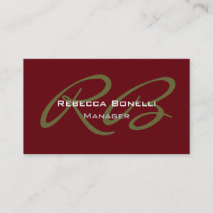 Trendig Rosewood Guld Färg Monogram Affärskort Visitkort