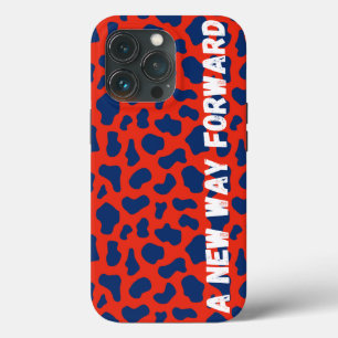 Trendig Rött vitt blått Animal Print Tuff Fodral