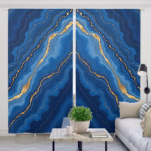 Trendig Royal Blue Guld Marble Collection