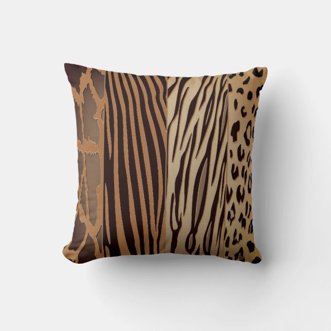 Trendig Rustic Animal Prated Zebra Rand Pillow Kudde (Framsida)