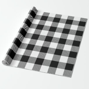 Trendig Rustic Black and White Buffalo Play Presentpapper