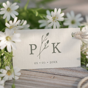 Trendig Rustic Bröllop Initialer Boho Wildblommor Stämpel