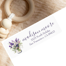 Trendig Rustic Burk & Blommigt Bouquet Returadress Returadress Etikett