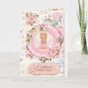 Trendig Rustic shabby chic änglar-döpning Inbjudan
