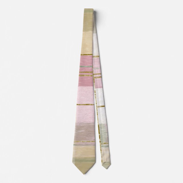 Trendig Rutig Rosa Grön  Slips (Framsida)