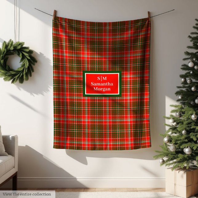 Trendig Rutmönstrad Filz Personlig Julpresent Fleecefilt (Trendy Tartan Blanket Personalized Christmas Gift)