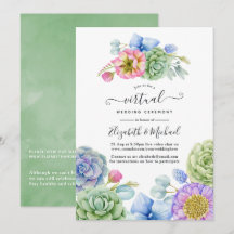 Trendig saftig blomster online virtuell bröllop