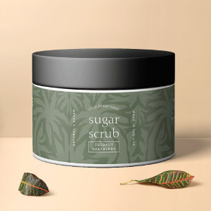 Trendig Sage Grönt Skincare Burk Watersecure Label Vattenflaska Etikett