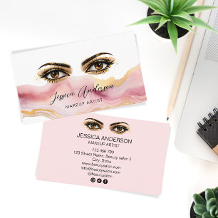 Trendig Salon Makeup Artist Brown Ögon Lash Visitkort