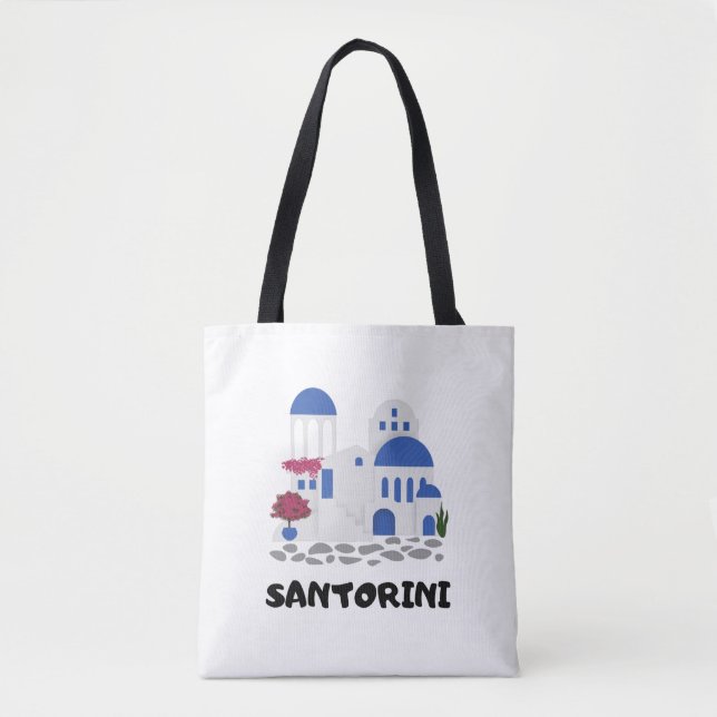 Trendig Santorini Grekland Arkitektur Resa Tygkasse (Framsida)