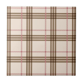 Trendig Scottish Thompson beige brunröd tartan Kakelplatta