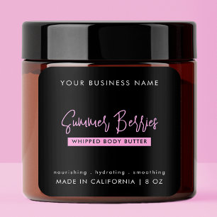 Trendig Script Black Rosa Body Butter Cosmetic Bur Fyrkantigt Klistermärke