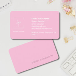 Trendig Script Modern Rosa - minimalistisk fet sti Visitkort