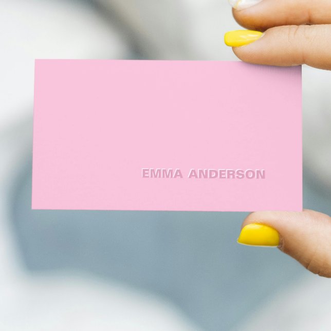 Trendig Script Modern Rosa - minimalistisk fet sti Visitkort (Trendy Script Modern Pink Minimalist Bold Business Card)