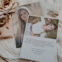 Trendig Script Overlay Photo Studenten Tack Kort