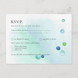 Trendig SEA GLASS Watercolor OSA Menu Vykort