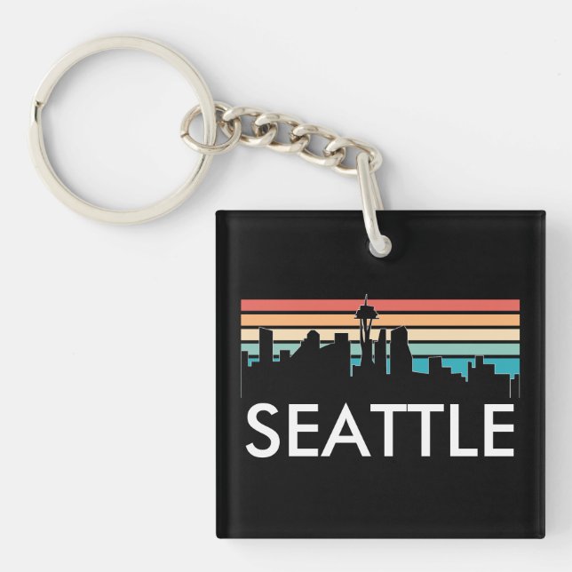 Trendig Seattle Washington Retro Sunset Skyline (Framsidan)